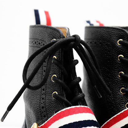 Thom Browne トリコロール レザー ウィングチップ ブーツ