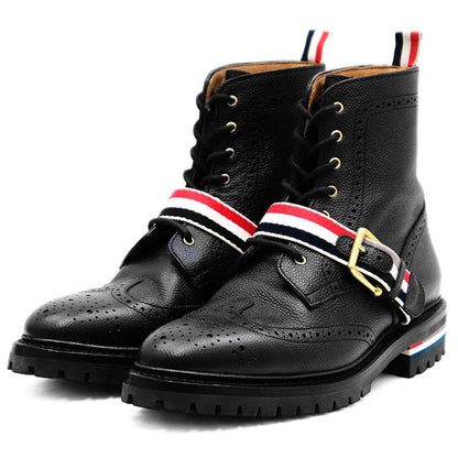 Thom Browne トリコロール レザー ウィングチップ ブーツ