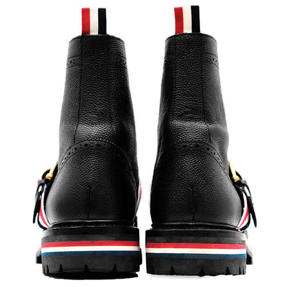 Thom Browne トリコロール レザー ウィングチップ ブーツ
