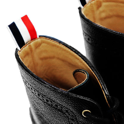 Thom Browne トリコロール レザー ウィングチップ ブーツ