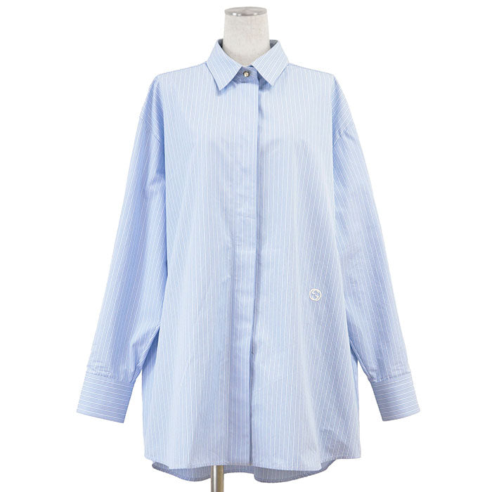 グッチ オフィシャル コットン 長袖 シャツ