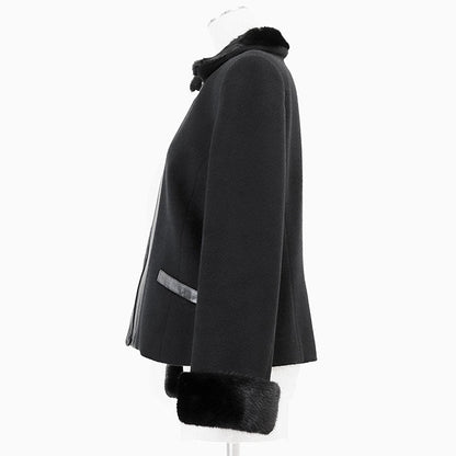 LEONARD FASHION PARIS カシミヤ レザー ジャケット