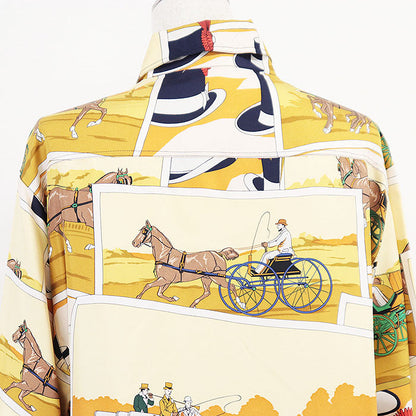 エルメス 馬車とハット シルクシャツ