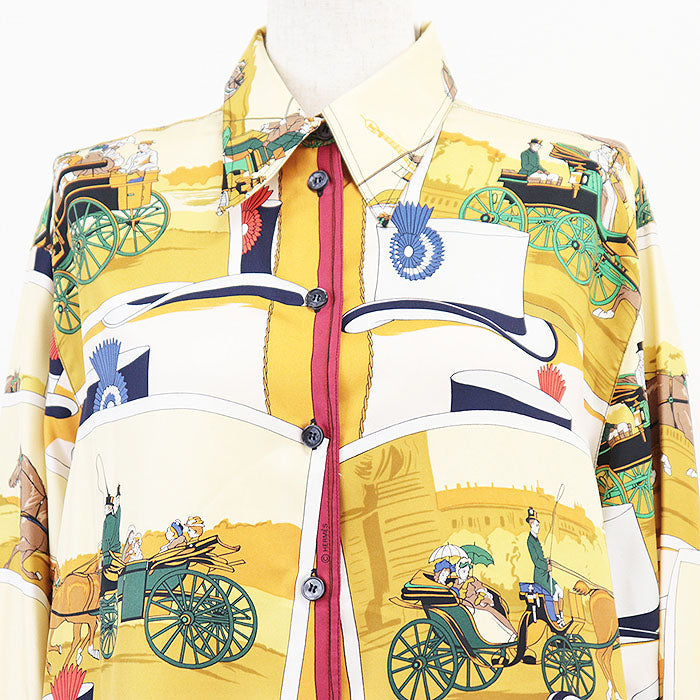 エルメス 馬車とハット シルクシャツ