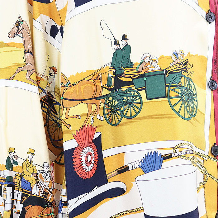 エルメス 馬車とハット シルクシャツ
