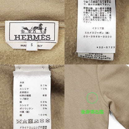 エルメス カシミア ブレンド レザー トリム フーディ