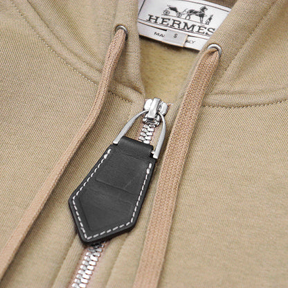 エルメス カシミア ブレンド レザー トリム フーディ