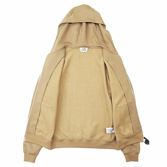エルメス カシミア ブレンド レザー トリム フーディ