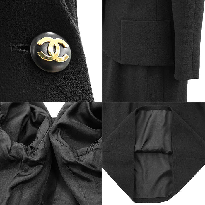 シャネル BOUTIQUE ウール シルク 2way ドレス ジャケット セット