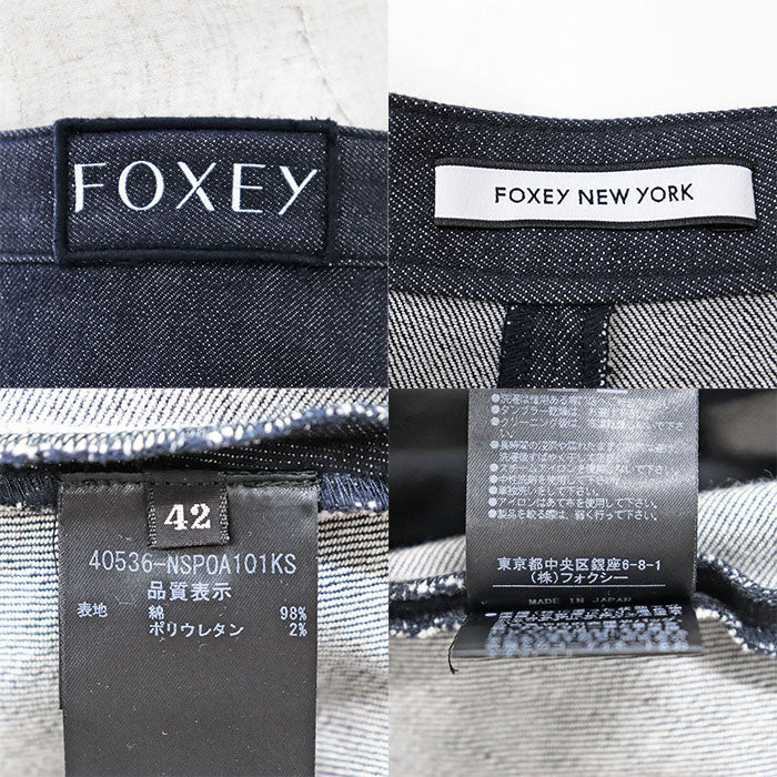 FOXEY NEW YORK リリー デニム ショーツ コットン ストレッチ