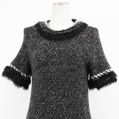 シャネル P39939 メランジニット/フェイクファー カシミヤブレンド ワンピース