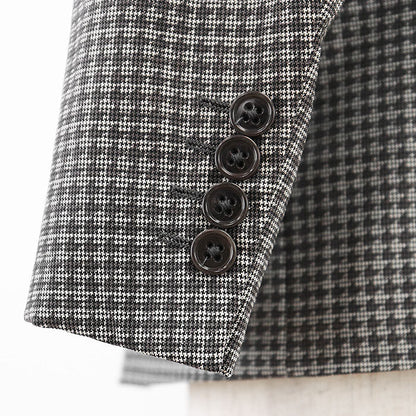 アルマーニコレッツォーニ ウール混千鳥格子テーラードジャケット