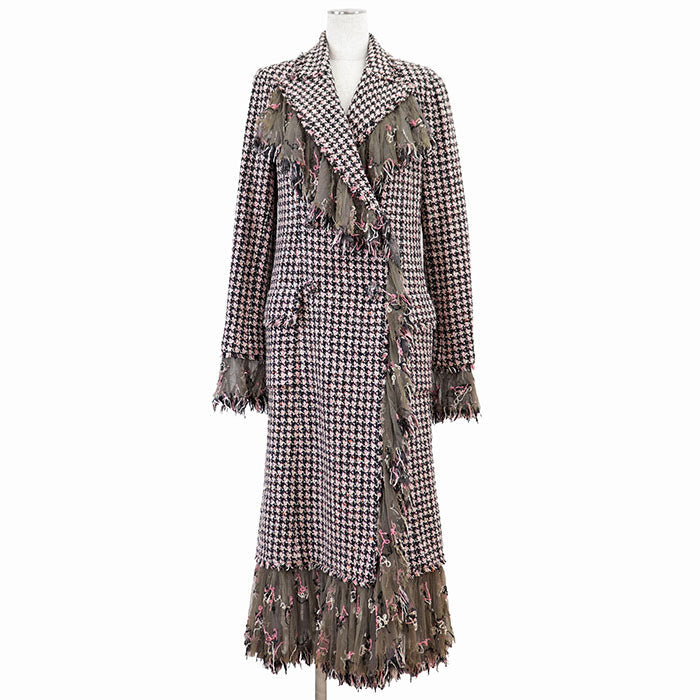 シャネル ウール シルク ロング コート