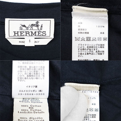 エルメス ラムレザー ワッペン コットンTシャツ