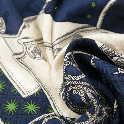 エルメス カレジェアン140 Zouaves et Dragons カシミヤシルク スカーフ