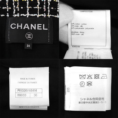 シャネル クロップドツイードシルクブレンドジャケット