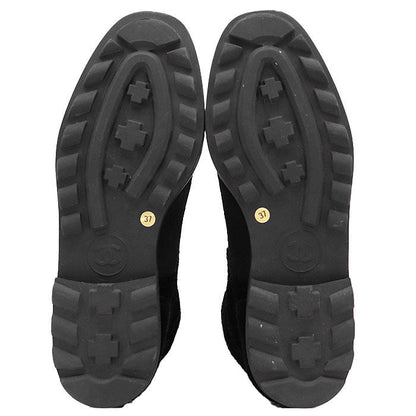 シャネル ハラコレースアップアンクルブーツ
