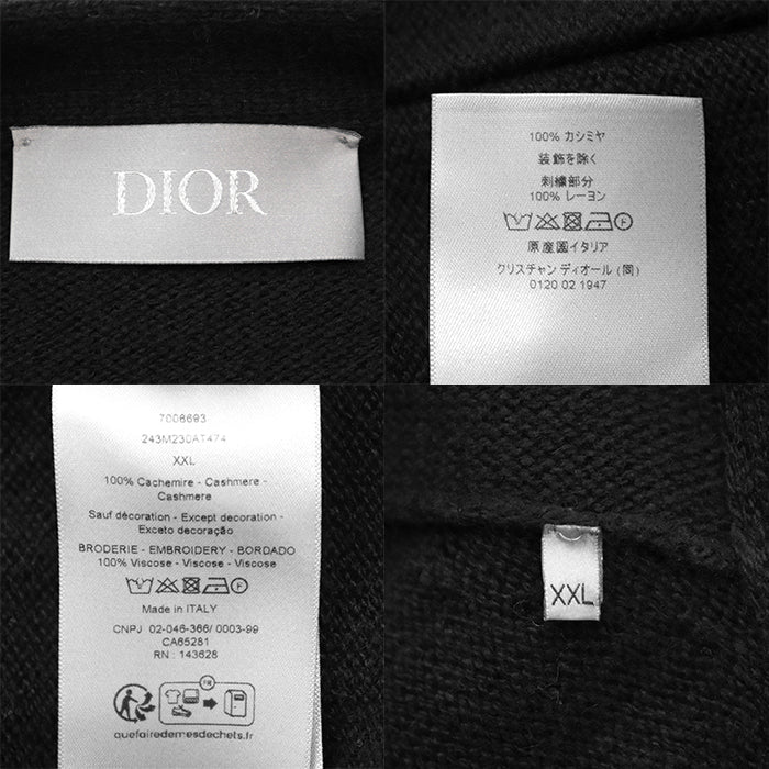クリスチャン ディオール 100% カシミア ニット カーディガン