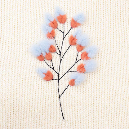 フェンディ カシミヤ ミンク刺繍ニットプルオーバー