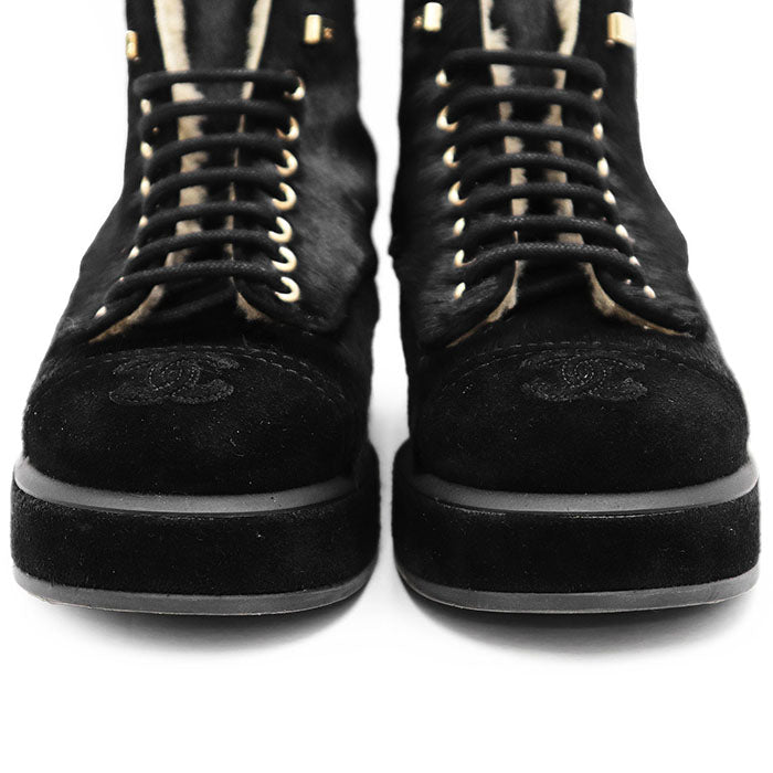 シャネル G39505 ハラコ スウェード ブーツ