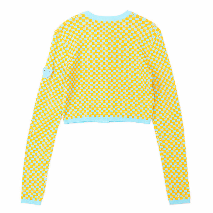 ルイヴィトン ダミエ ブロックチェック カシミヤブレンド ニットカーディガン