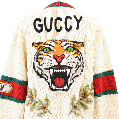 グッチ GUCCY シェリーライン ウェブストライプ ウール100% ロングカーディガン