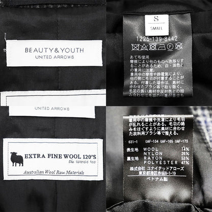 ビューティ&ユース ユナイテッドアローズ EXTRA FINE WOOL 120’s グレンチェックウールコート