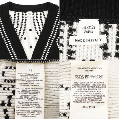 エルメス BRIDES de GALA42 カシミヤ コットン ポリアミド カーディガン