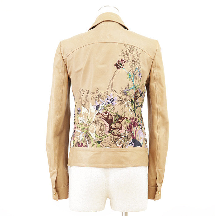 グッチ カウレザー フローラルエンブロイダリー ジャケット