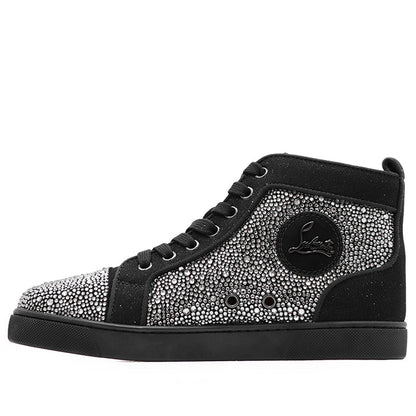 クリスチャンルブタン Louis Strass レザークリスタルハイカットスニーカー