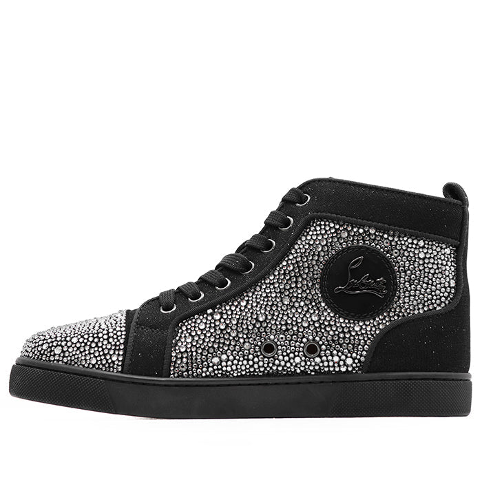 クリスチャンルブタン Louis Strass レザークリスタルハイカットスニーカー