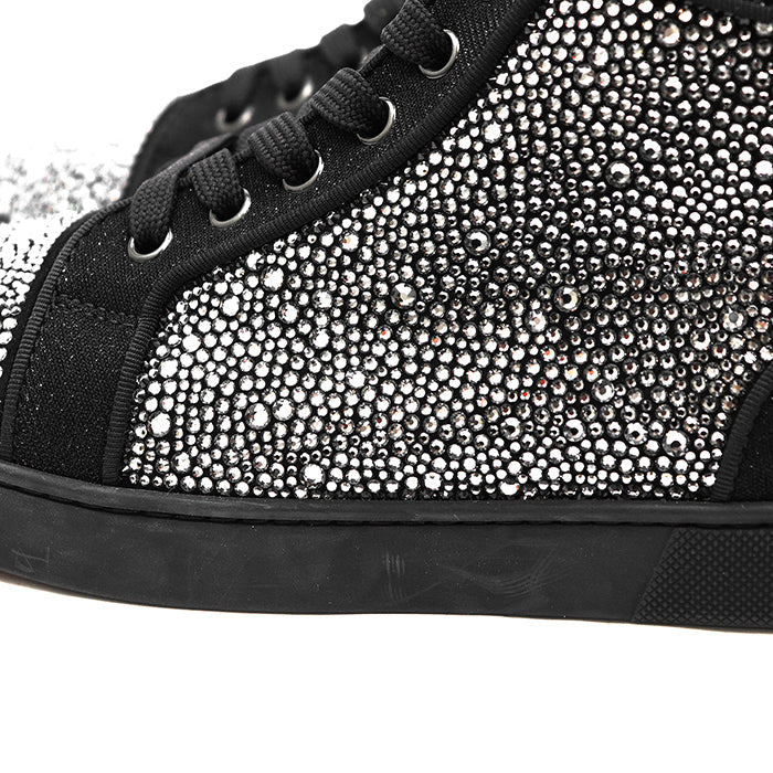 クリスチャンルブタン Louis Strass レザークリスタルハイカットスニーカー