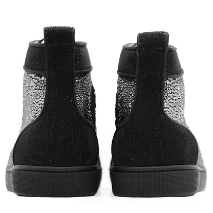 クリスチャンルブタン Louis Strass レザークリスタルハイカットスニーカー