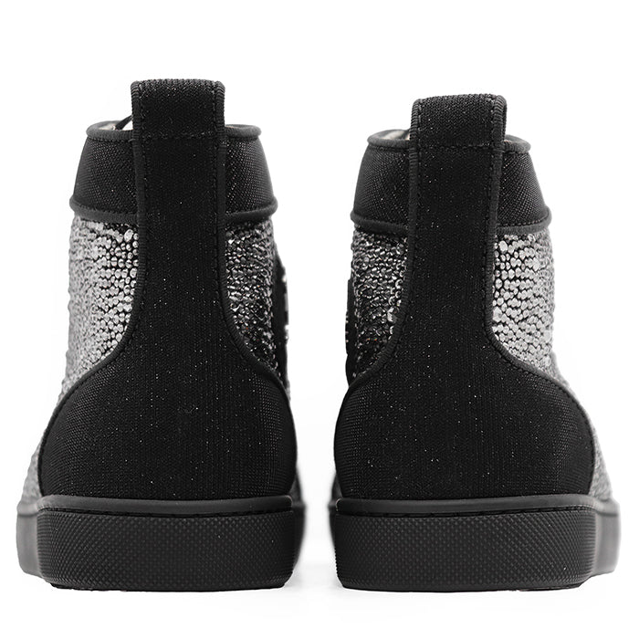 クリスチャンルブタン Louis Strass レザークリスタルハイカットスニーカー