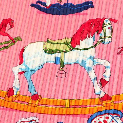 エルメス Raconte moi le cheval シルクプリーツスカーフ