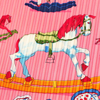 エルメス Raconte moi le cheval シルクプリーツスカーフ