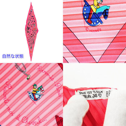 エルメス Raconte moi le cheval シルクプリーツスカーフ