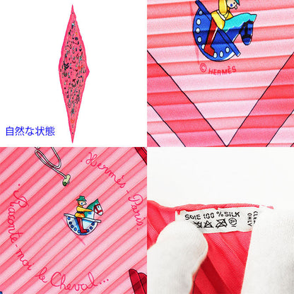エルメス Raconte moi le cheval シルクプリーツスカーフ
