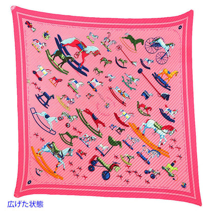 エルメス Raconte moi le cheval シルクプリーツスカーフ
