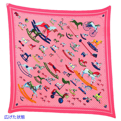 エルメス Raconte moi le cheval シルクプリーツスカーフ
