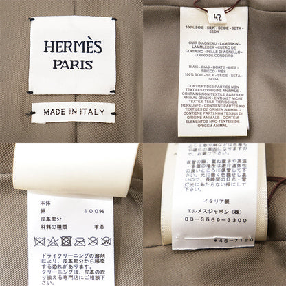 エルメス ラムレザー シルク コート