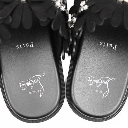 クリスチャンルブタン FLORA COOL FLAT レザーサンダル