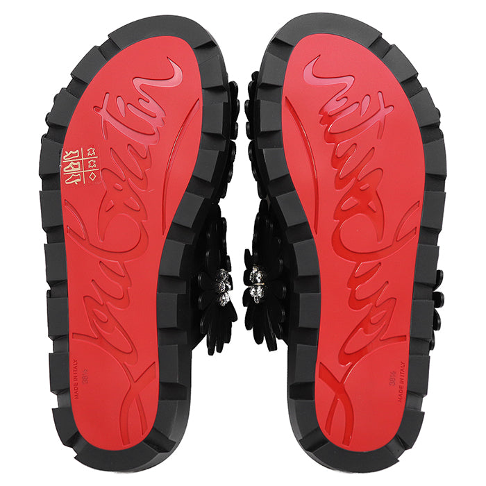 クリスチャンルブタン FLORA COOL FLAT レザーサンダル