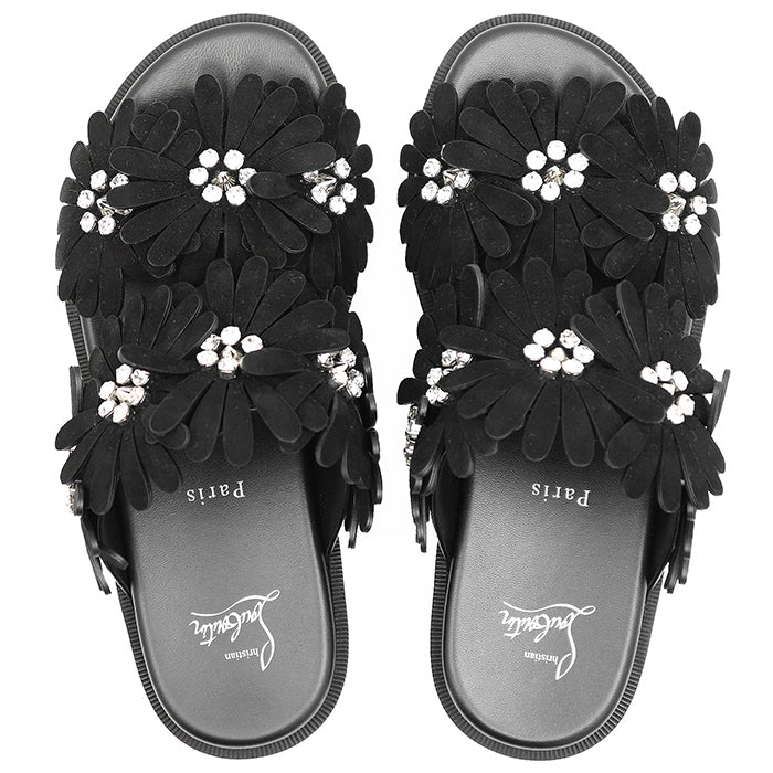 クリスチャンルブタン FLORA COOL FLAT レザーサンダル