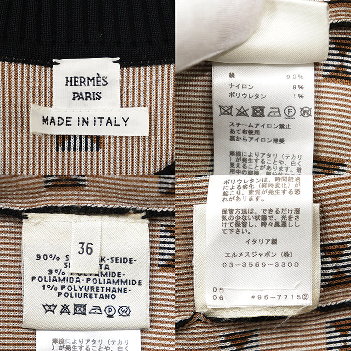 エルメス シルク混ニットトップス36