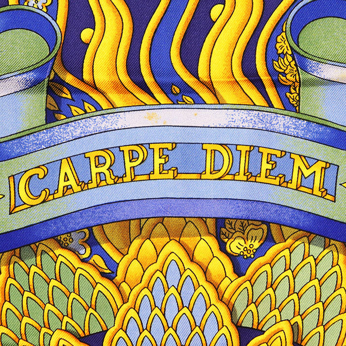 エルメス カレ90 CARPE DIEM シルクスカーフ