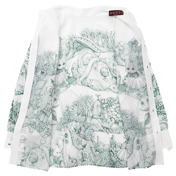 グッチ 魔法の森 シルクブラウス