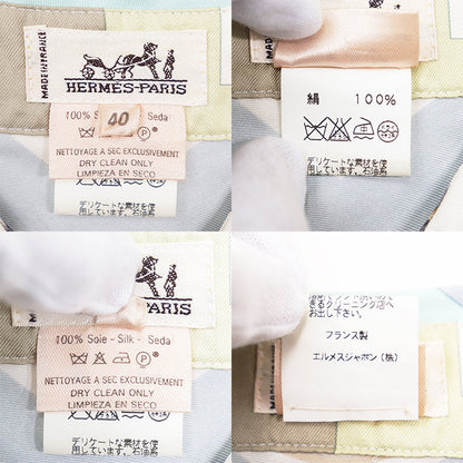 エルメス ブリッドドゥガラ シルクシャツ
