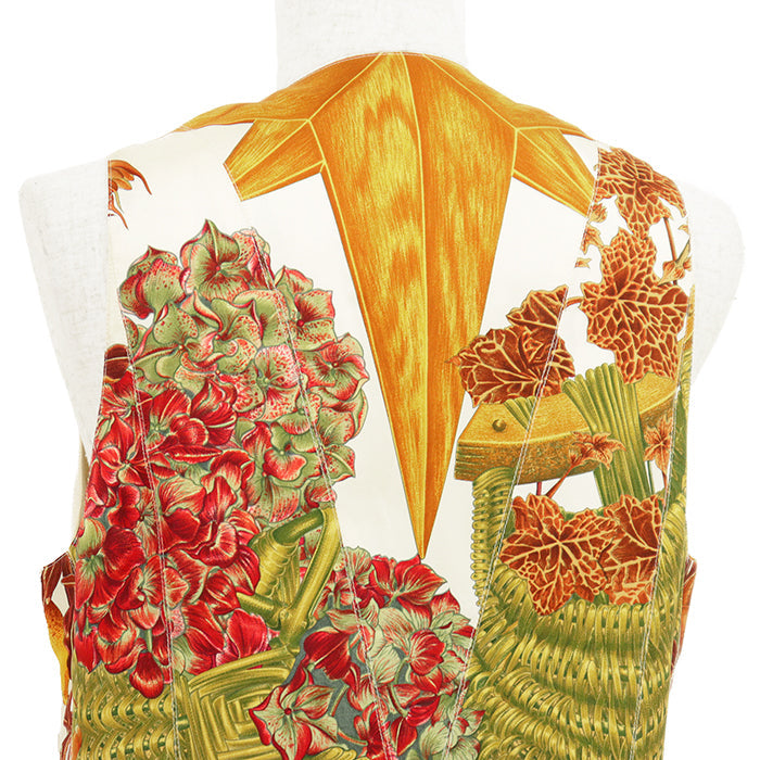 エルメス Passiflores シルク リネン ベスト42