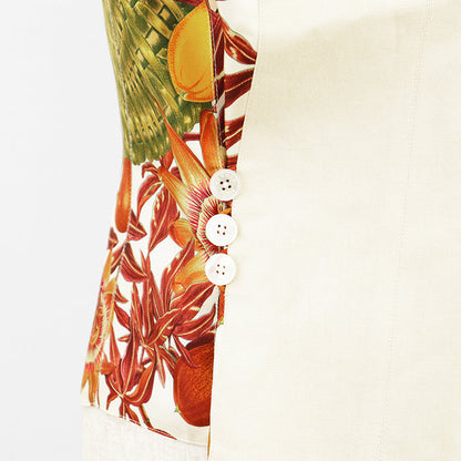 エルメス Passiflores シルク リネン ベスト42